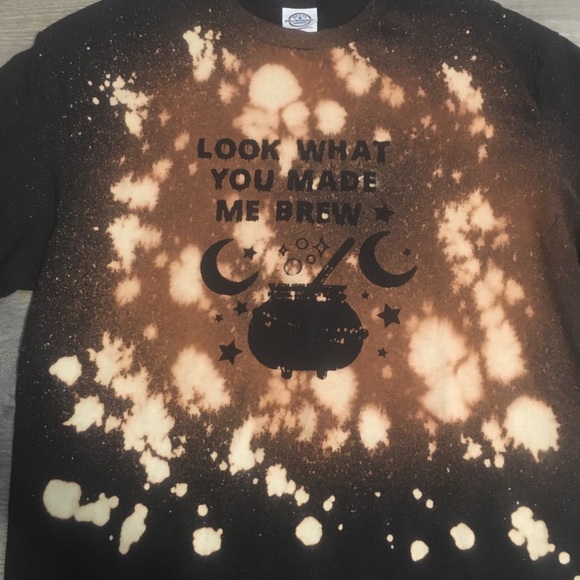Vintage Halloween acid bleach washed T-shirt witches brew - Picture 2 of 6